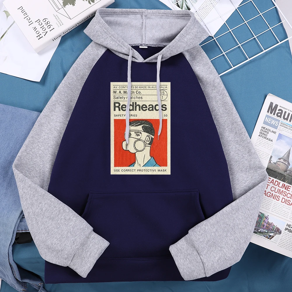 

Художественная мужская маска Redheads Matchbox для правильного проектирования, Мужская Осенняя модная толстовка с рукавом реглан, одежда, Мужской пуловер