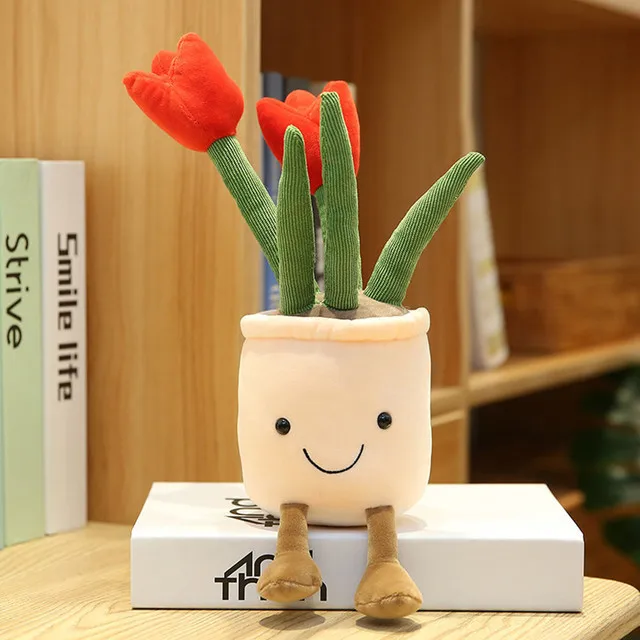 Apricot Lamb Potted Flower Plush - 14" Soft Stuffed Animal Lily Vase Plant Toy For Kids - View #7