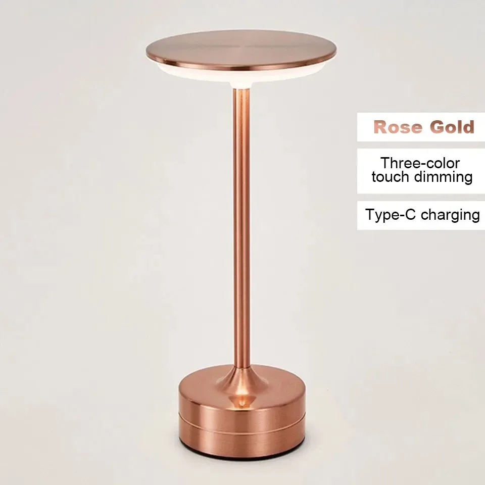 Rose gold tafellamp, koperkleurige afwerking