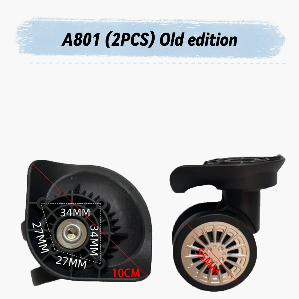 For ZhongTai A801 Universal Wheel Replacement Suitcase Rotating Smooth Silent Shock Absorbing Wheel Accessories Wheels Casters
