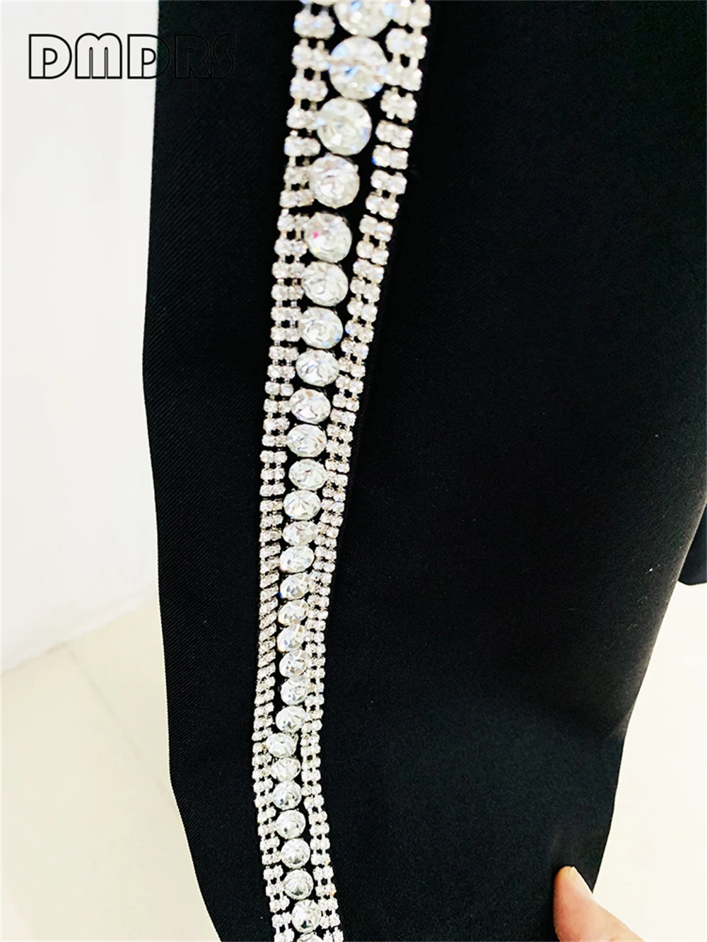 DMDRS | Luxury Diamonds Women's 2 Pieces Suit Set Double Breasted Blazer With Long Flare Pants Prom Outfit Party Fashion Outfit