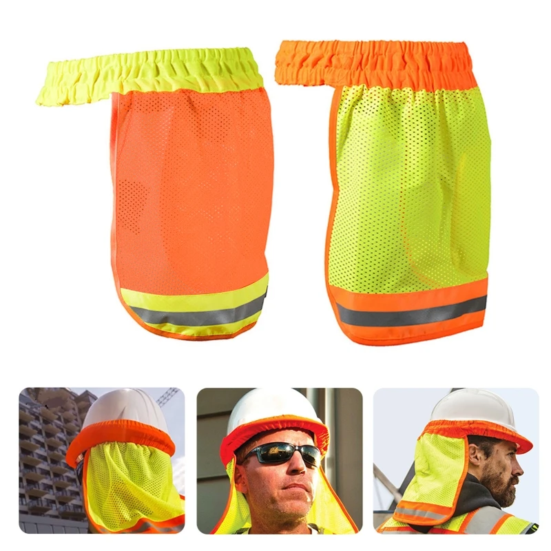 

Sunshield Mesh Neck Sunshade Cover with High Visibility Reflective Strip for Hardhats Safety Helmet Accessories