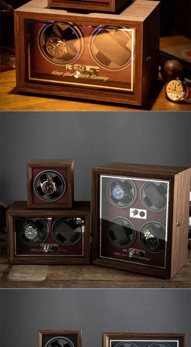 Luxury Automatic Watch Winder – Wooden Retro Organizer with Silent Motor and Anti-Magne... - SKU LAWW1609 - UGI Packaging