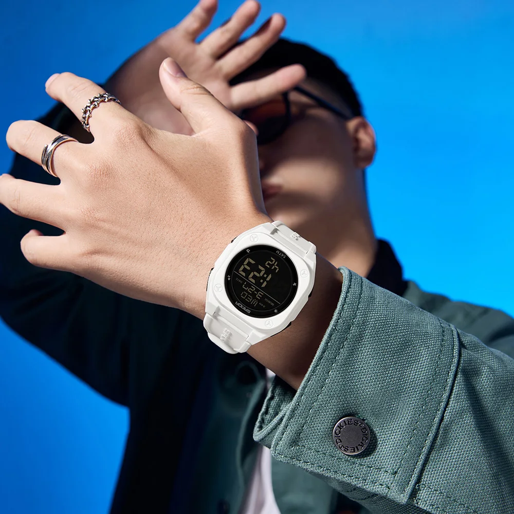 Waterproof Men's Digital Sports Watch with LED Display & Alarm Clock