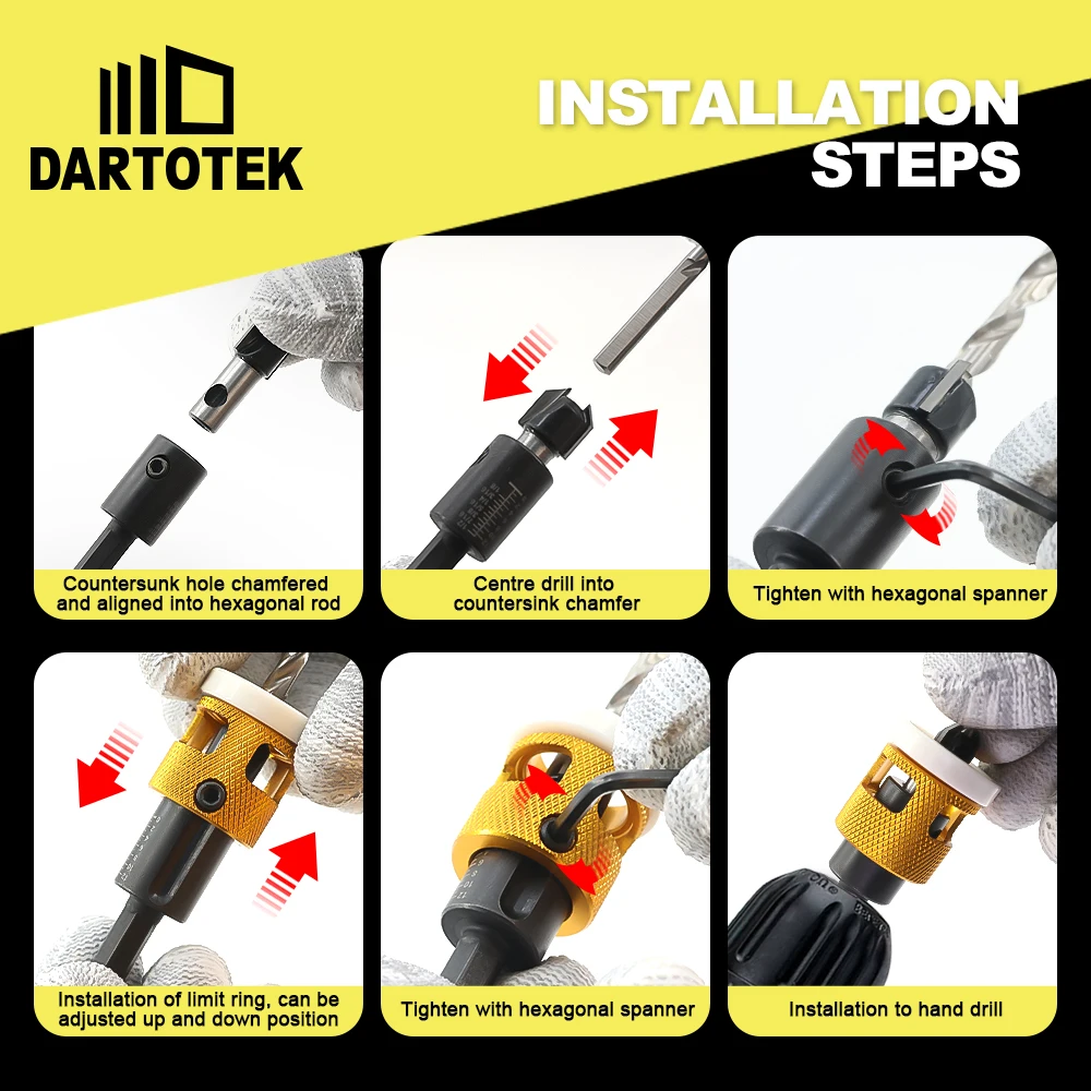 Countersink Bit Countersink Drill Bit Set Hgudesign 5 Pcs With Low Friction Depth Stop Hss M2 Bits Tapered Head1 8 9 64 5 32 Drill 3 8 82 Bore 11 64 3 16 Drill 1 2 Bore 1 Drill Set 10mm Wood Drill Bit