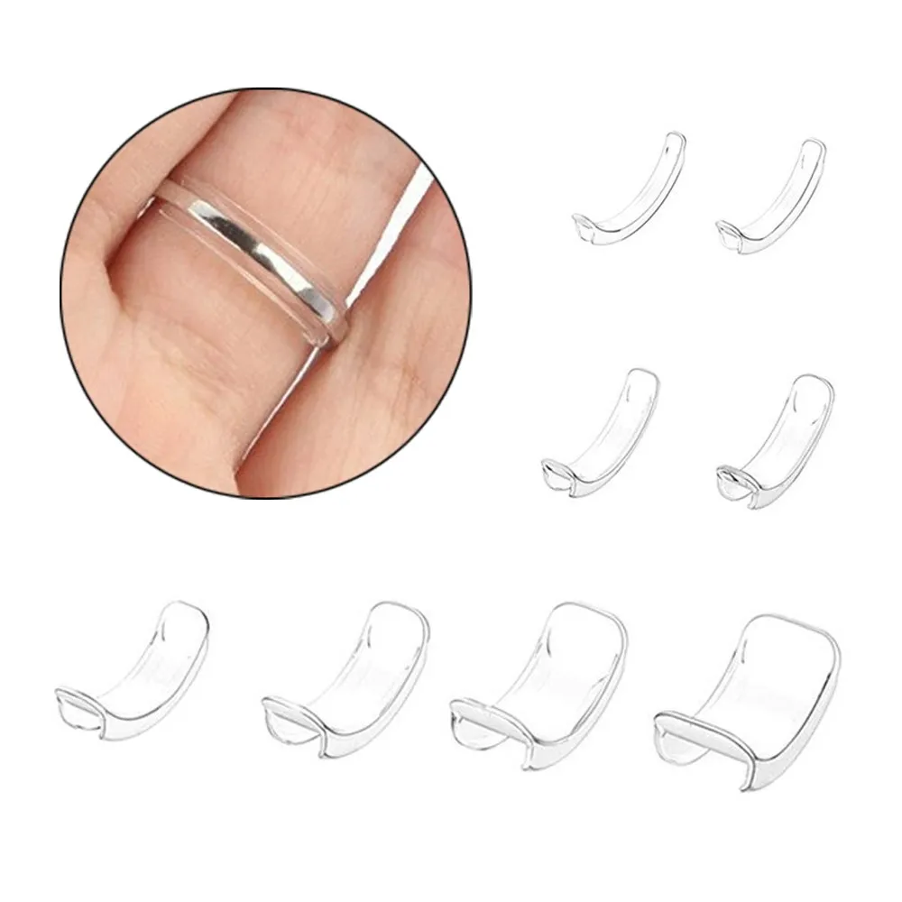8Pcs/Lot Silicone Transparent inner Ring Size Invisable Adjuster Loose Rings Resizer For Loose Rings Fixed Jewelry Tools