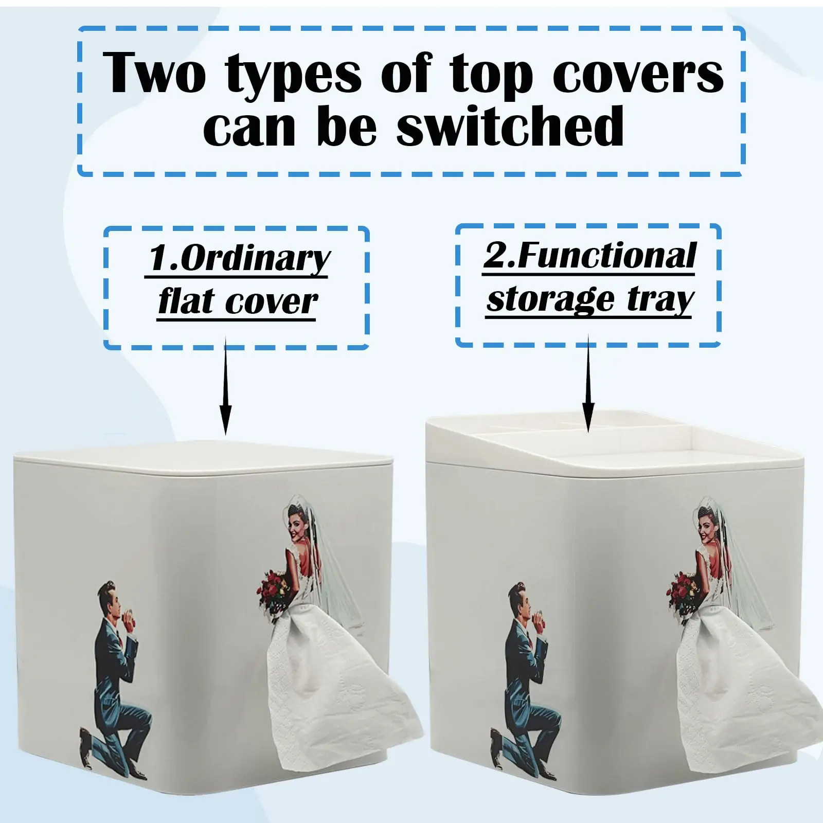 Skirt Tissue Box - Fun retro design for women, suitable for facial tissues and napkins living room, bedroom, dresser decoration 3