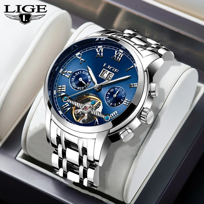 Stainless Steel Aliexpress Lige LIGE Watch 9902 Luxury Men's