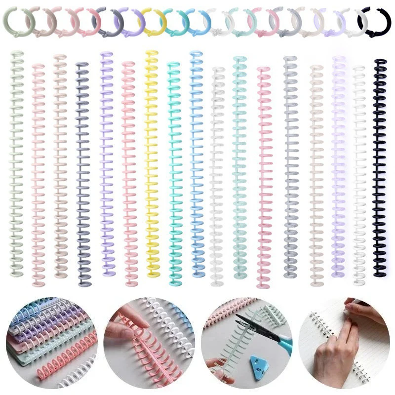 10pcs DIY 루스 리프 바인딩 링 나선형 링 플라스틱 바인더 스트립 12mm A4 30 홀 노트북 문구 사무용품 바인더