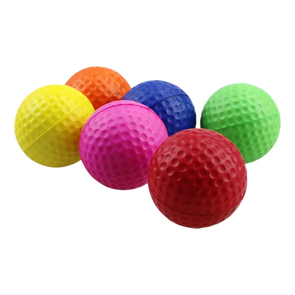 1Pc 42mm Mixing Color PU Foam Hand Grips Solid Sponge Soft Balls Indoor Golf Rehabilitation Practice Round Grip Ball