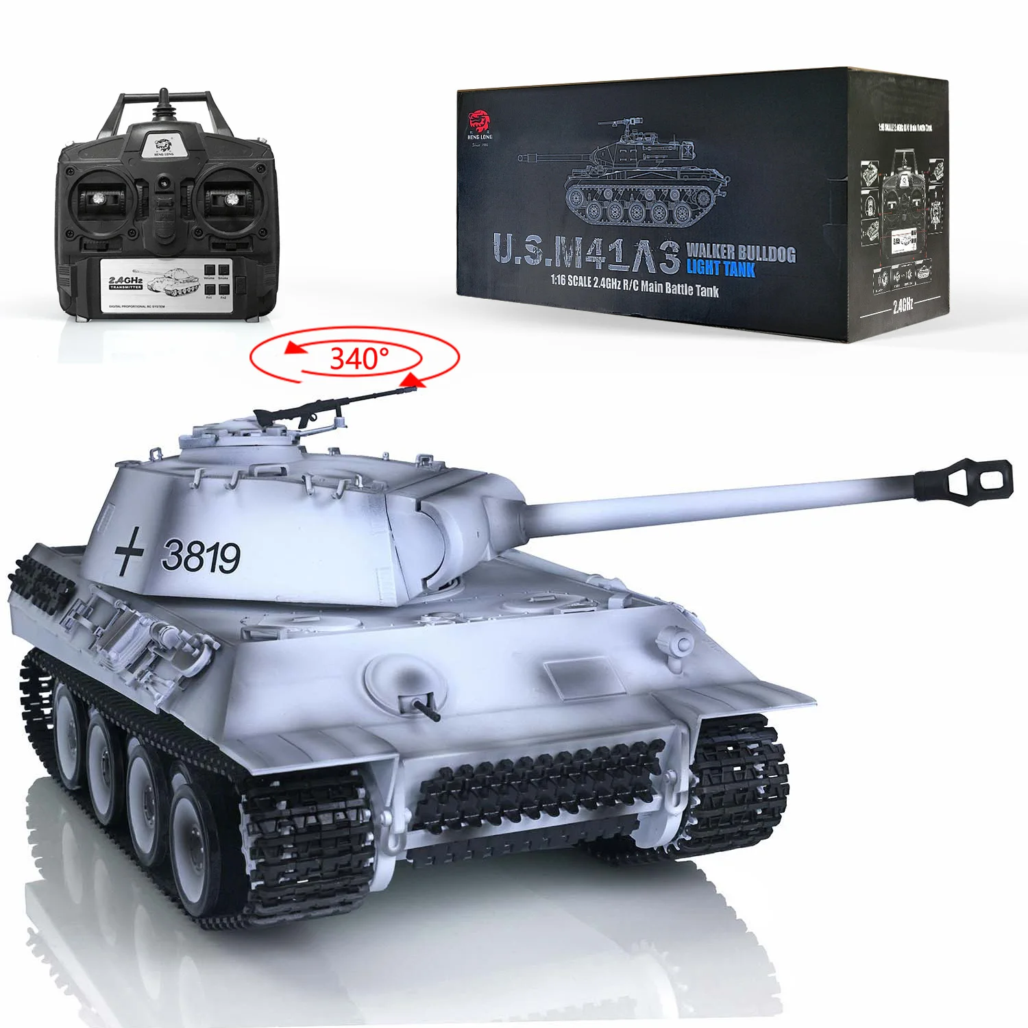 Henglong 1/16 German Panther V RTR RC Tank 3819 With 2.4Ghz Radio Control 7.0 Plastic Version Model For Christmas Present 5