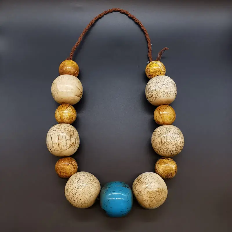 チベットネックレス模造コパール樹脂ビッグビーズネックレス TNL332