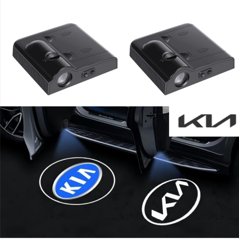 

2PCS Led Car Door Welcome Lights Laser Projector Decor Lamp For GT LINE Kia Ceed Forte RIO STINGER Seltos K3 K5 Sorento Logo