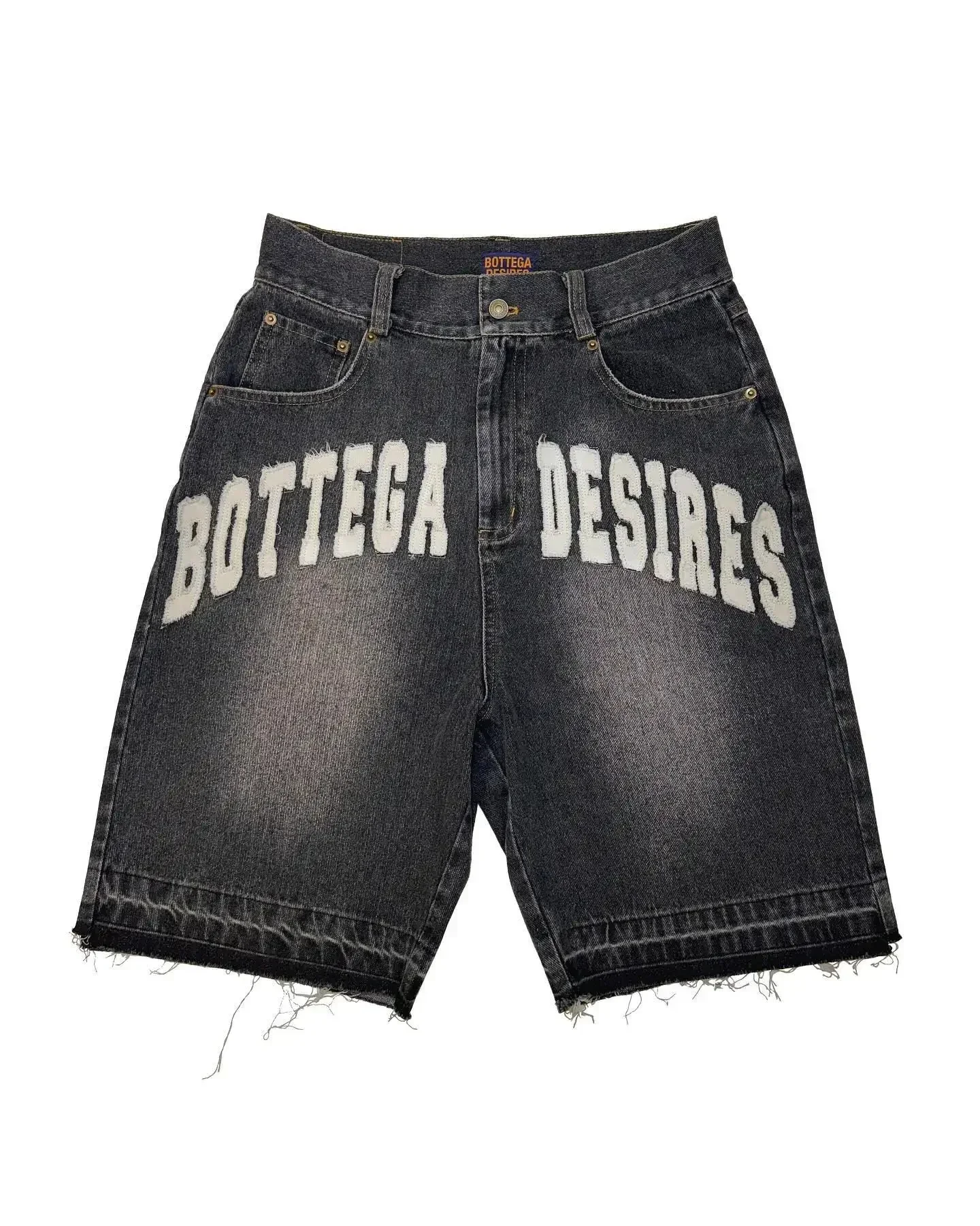 Denim Shorts American Retro Y2K Antique Patchwork for Men And Women
