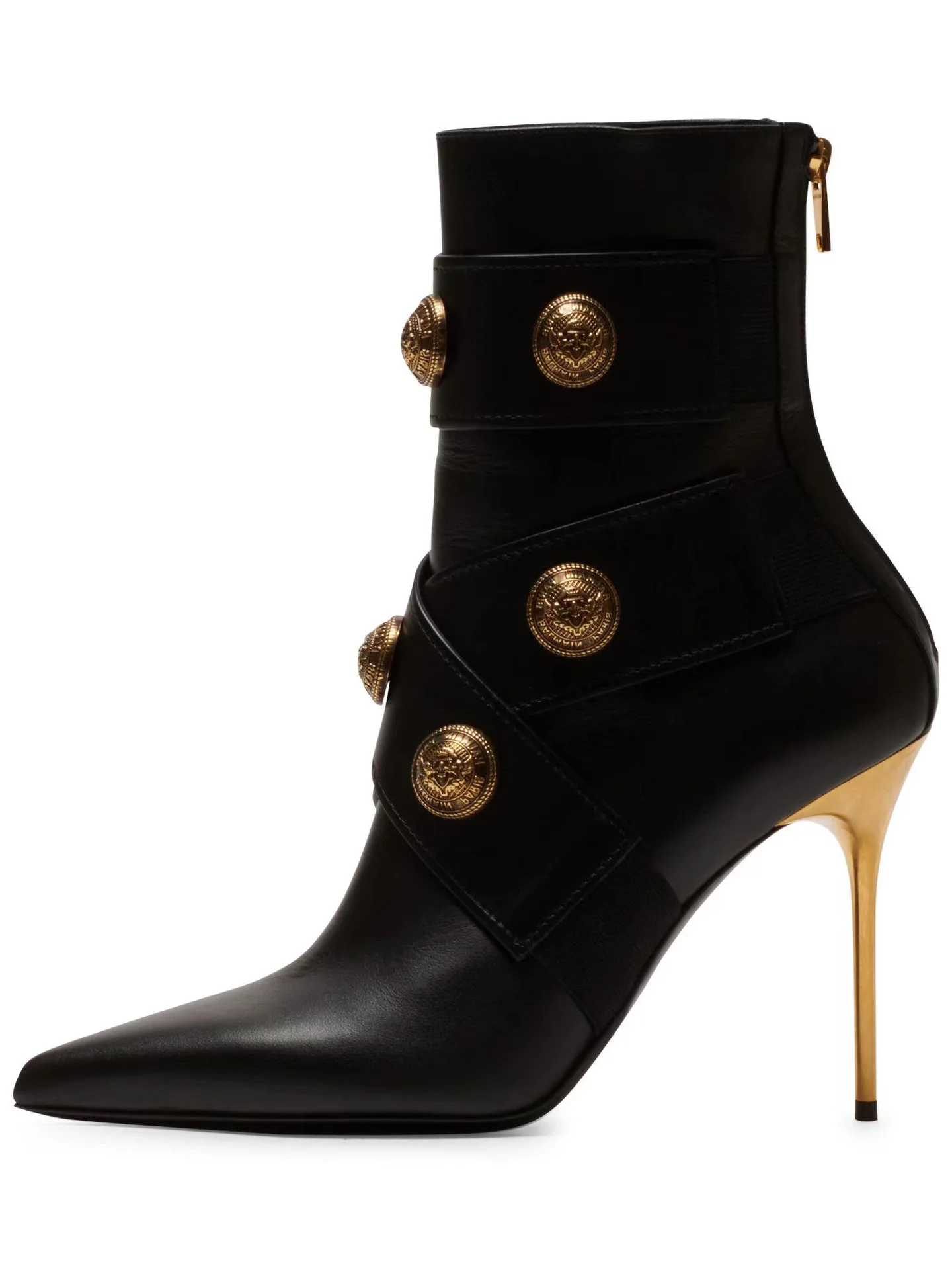 

Pointed Toe Stiletto Heels Ankle Boots Autumn Winter New Style Short Booties Back Zipper Fashion Women Shoes