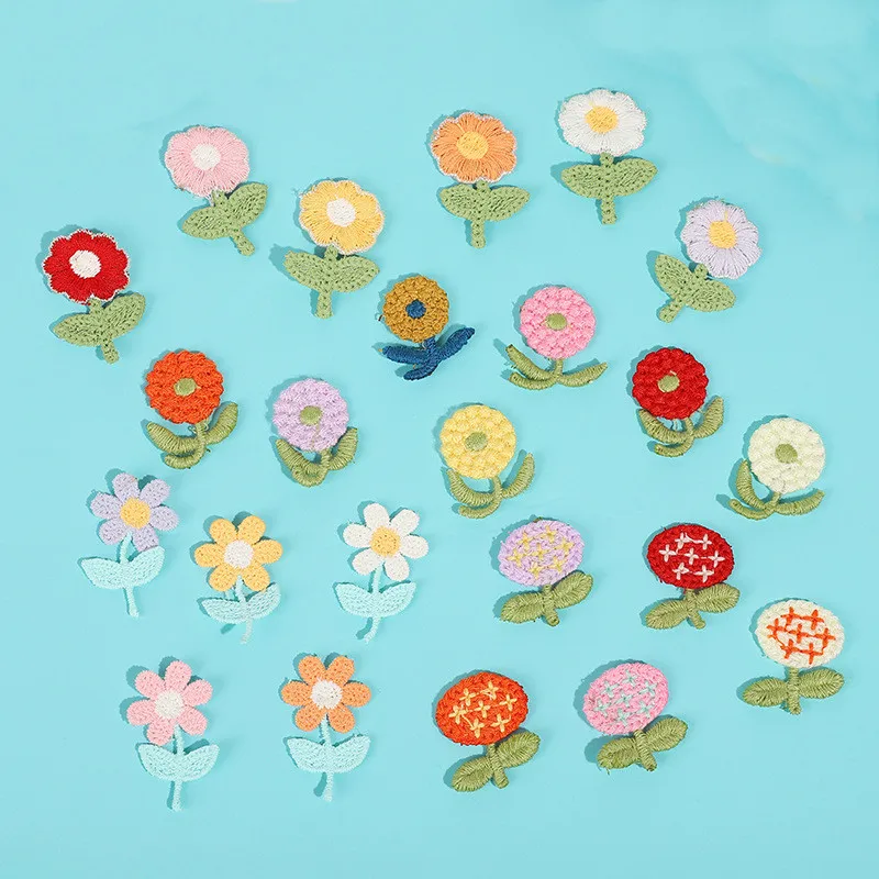

12PCS New Embroidery Mini Cute Daisies Small Flowers Tulip Patch DIY Headdress Clothing Hat Sticker Accessories