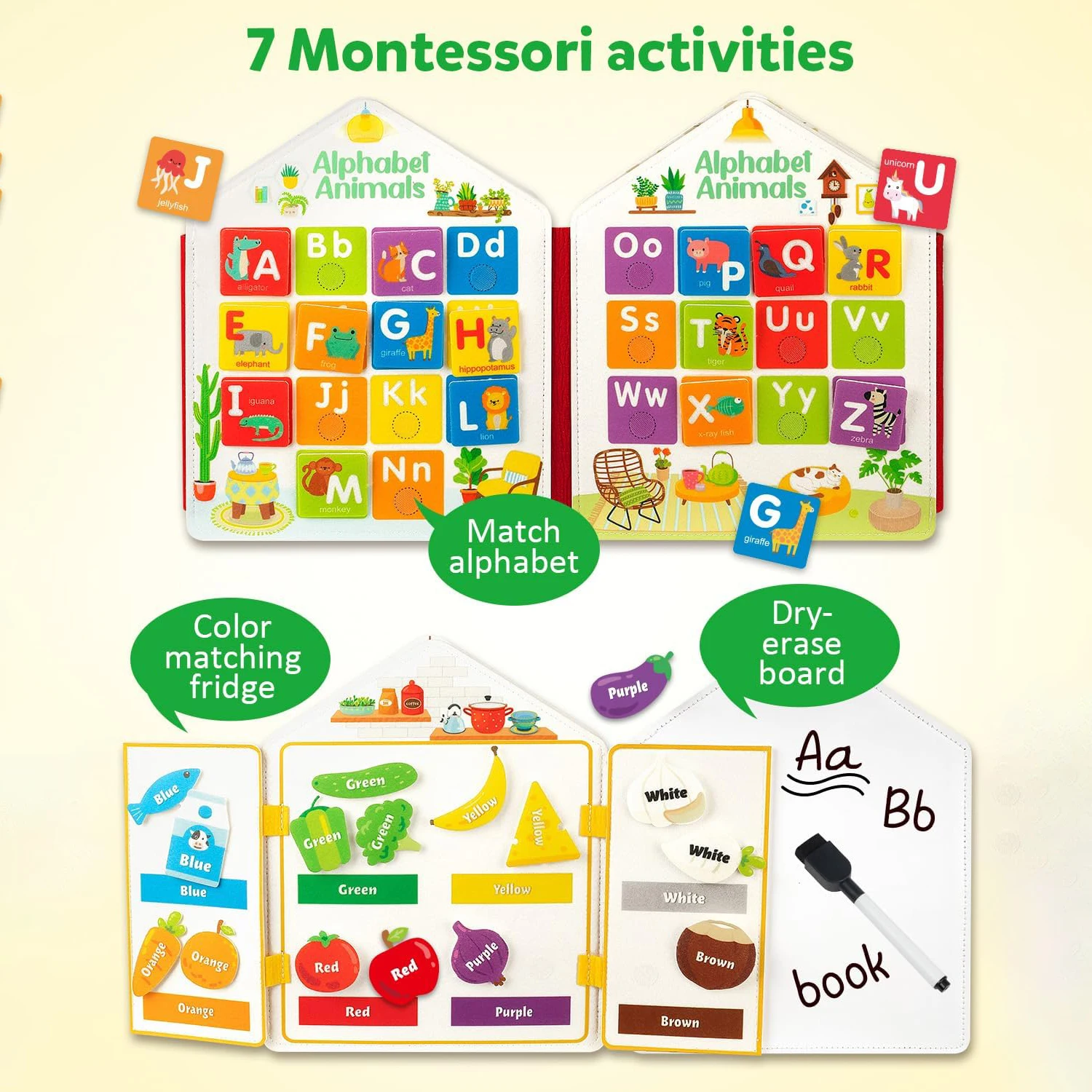 Montessori Busy Book Toddler Felt Activity Sensory BoardsFine Motor Skill Travel Binder Autism Toys for 3 4 5 Year Old Gift 3