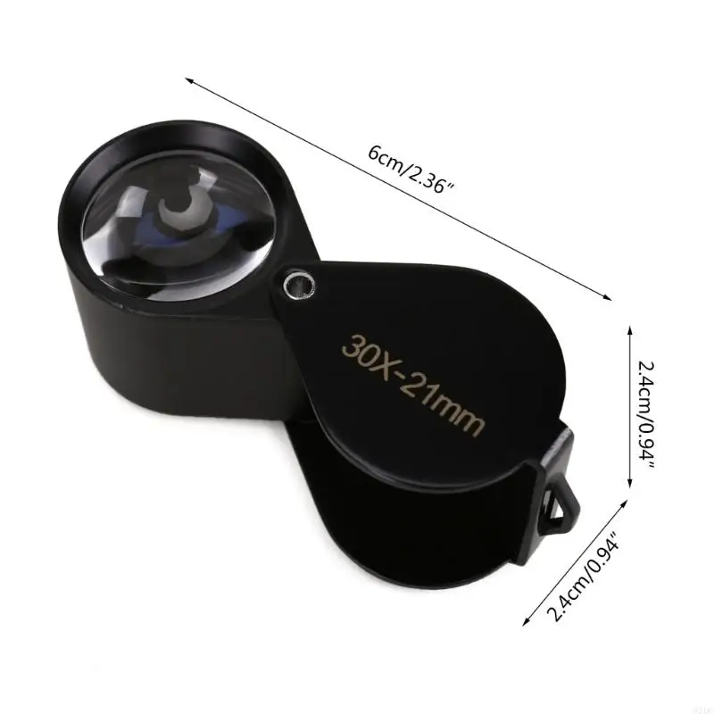 02DC Handheld Magnifying Glass 10X/15X/20X/30X Magnifying Lens Eye-Loupe Magnifier for Science Inspection Jewelry Coin Stamps