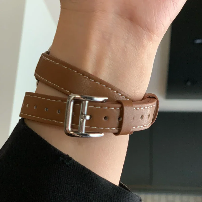 Premium Leather Strap Replacement for Apple Watch - Elegant and Durable Bracelet Accessory