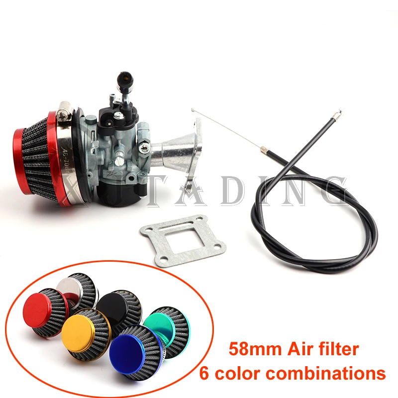 

Motorcycle 19mm Carb Carburetor Air Filter Mainfold Assembly For 2stroke 47cc 49cc Mini Moto Pocket bike Dirt Pit Bike ATV Quad