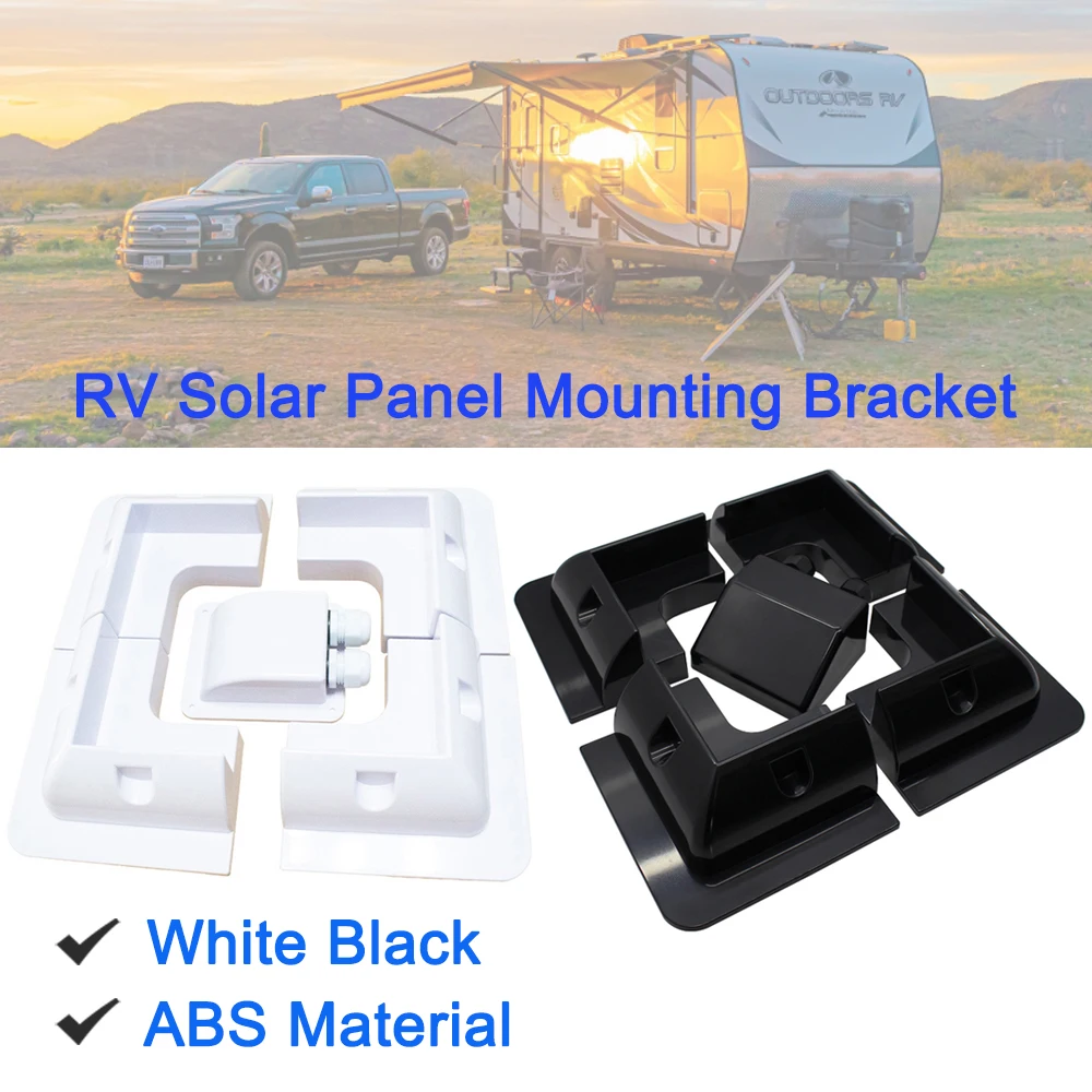 

New RV Top Roof Solar Panel Mounting Bracket Photovoltaic Panel Fixing Bracket Kit Wire Box ABS Bracket For RV Camper Boat Yacht