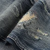 Streetwear Fashion Men Jeans Retro Wash Slim Fit Destroyed Ripped Jeans Men Hole Trousers Patched Vintage Designer Pants Hombre 6