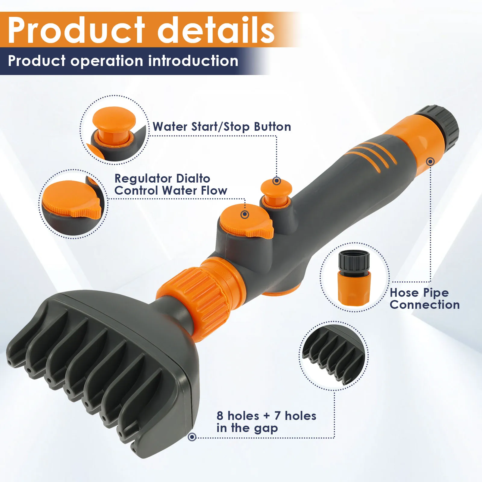 Spa Filter Clean Brush Plastic Double Row Nozzles Pool Cartridge Filter Clean Tool Universal Handheld Hot Tub Filter Clean Brush