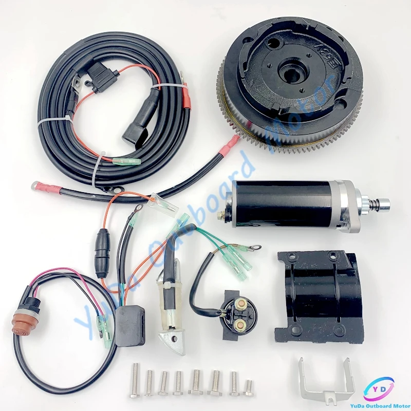 Electric Start Kit For Yamaha Outboard Motor 2T 15HP 30HP 40HP 60HP 85HP F20 Starter Motor Set Electrical Start Conversion Kit