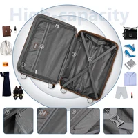 Ensemble de bagages 6 pièces comprenant des sacs de voyage. Valises rigides extensibles avec roulettes pivotantes, noires. 5
