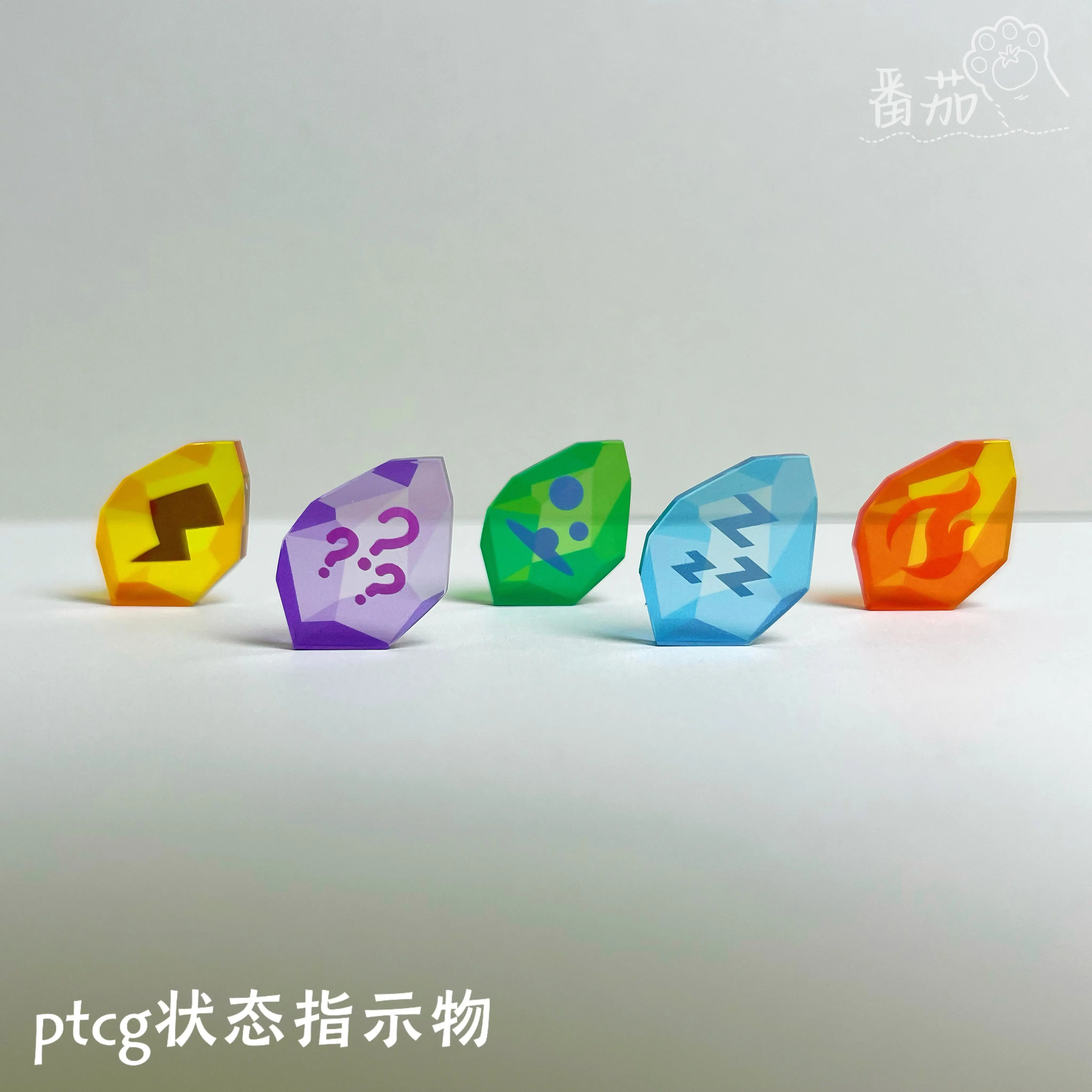  PTCG 상태 표시기 아크릴 스테인드 글라스 디자인 카드 게임 전투를 위한 비정상적인 상태 표시기  트레이너