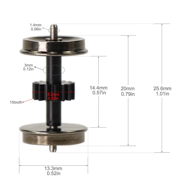 Evemodel 24 Pièces Modèle échelle N Trains Bogie Roues En Plastique 1:160 Avec Broches Modèle Pièce Ferroviaire HP22N