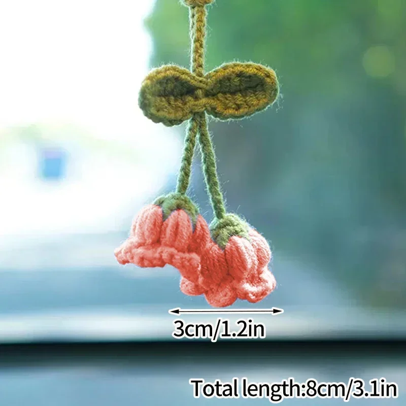 Artificial Bell Orchid Flower Pendant Creative Hand-Knitted