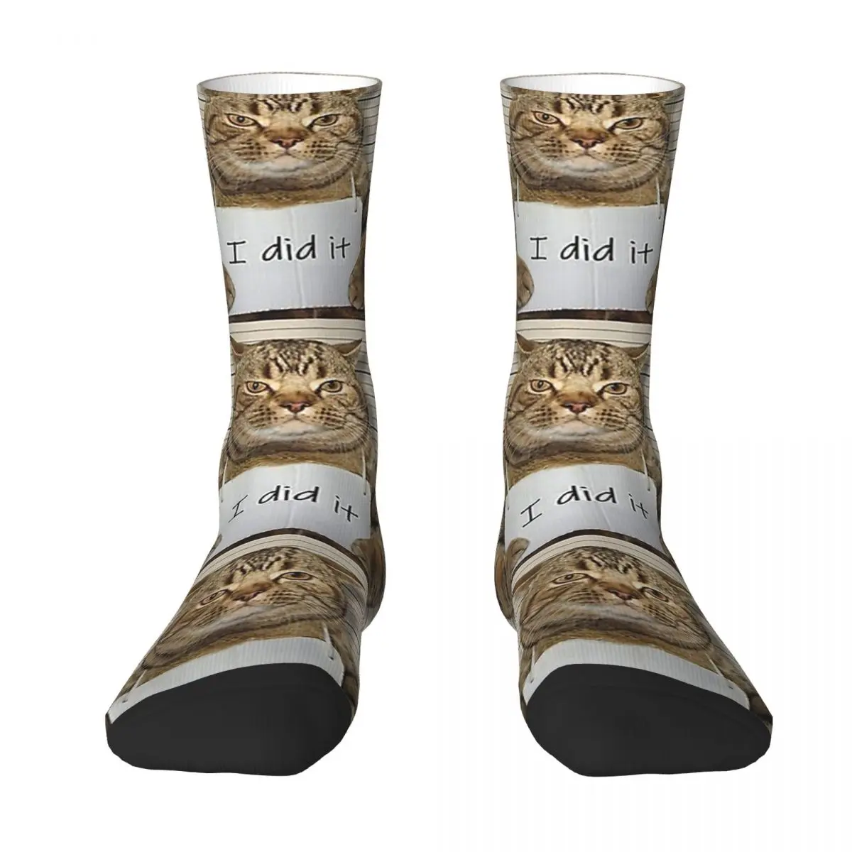 

All Seasons Crew Stockings Criminal Cats - I Did It Socks Harajuku Casual Hip Hop Long Socks Accessories for Men Women Gifts