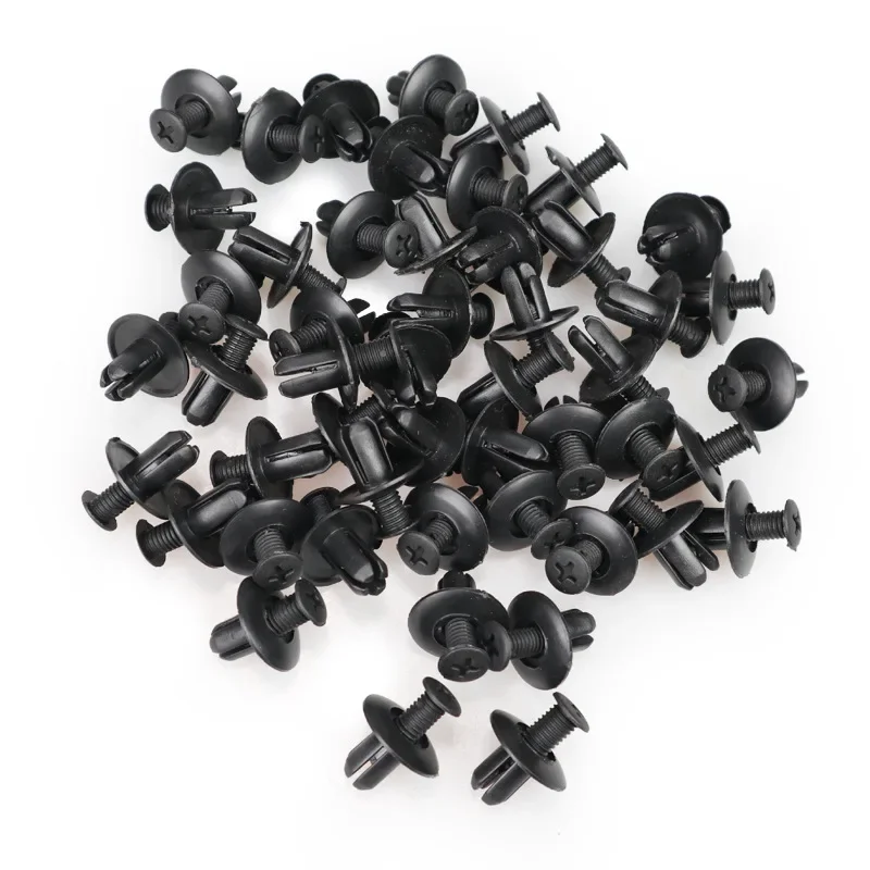 50 stücke Auto Loch Kunststoff Nieten Verschluss Push-Clip Schwarz Auto Fahrzeug Tür Trim Panel Retainer Verschluss Clips für Toyota audi – Detail 10