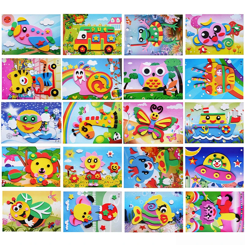 12pcs Set 3d Eva Foam Stickers Niños Diy Cartoon Animal - Temu Mexico