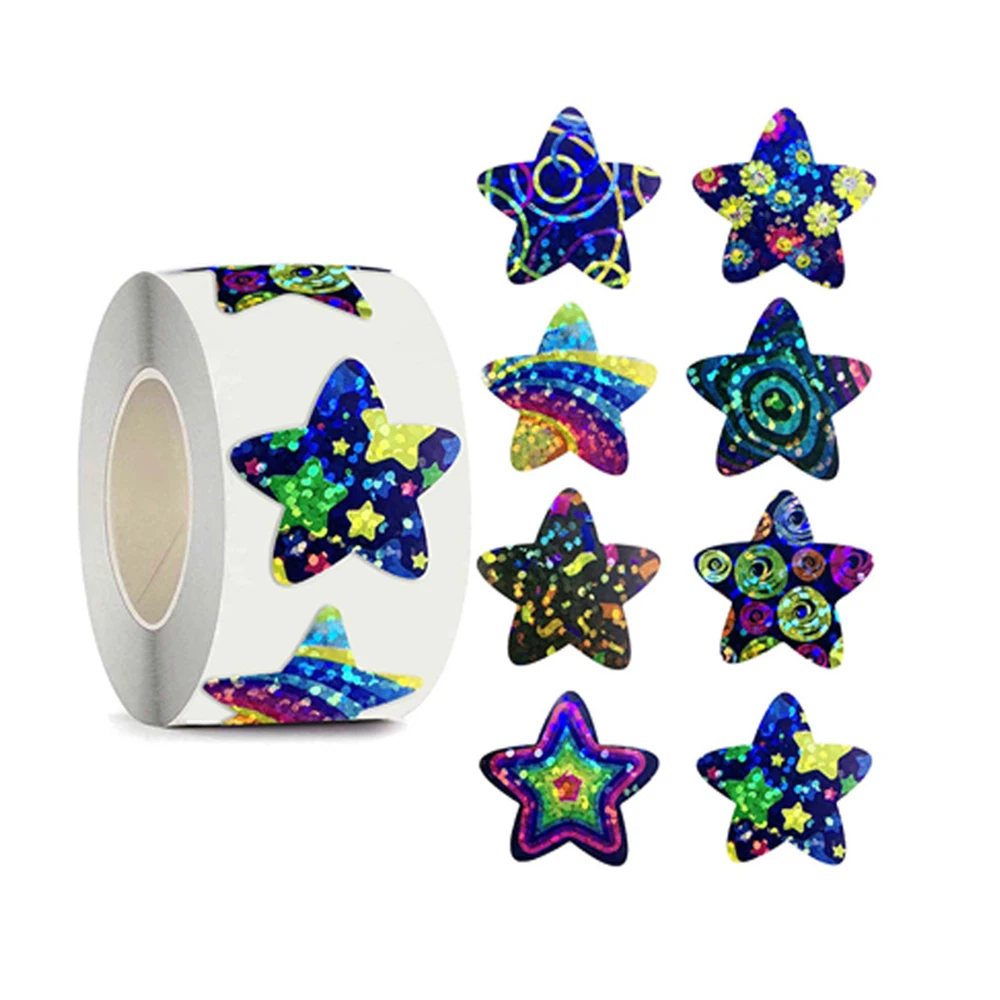 Colorful Star Stickers For Kids Reward School Classroom Adhesive Holographic Star Stickers For Teachers Diy Craft 500pcs