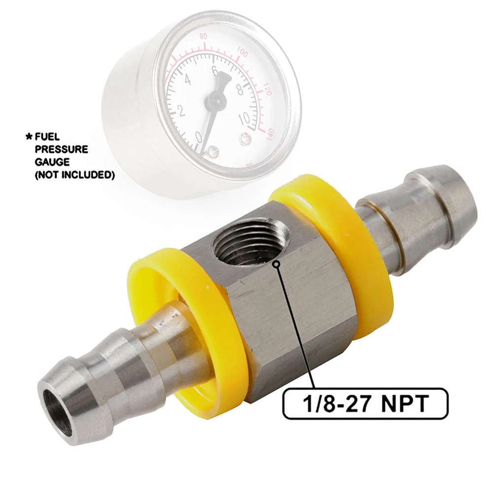 

For Car Modified Stainless Steel 3/8 Fuel Pipe Fuel Pressure Sensor T-Shaped Barb Connector 1/8-27 Npt Modified Car Accessories