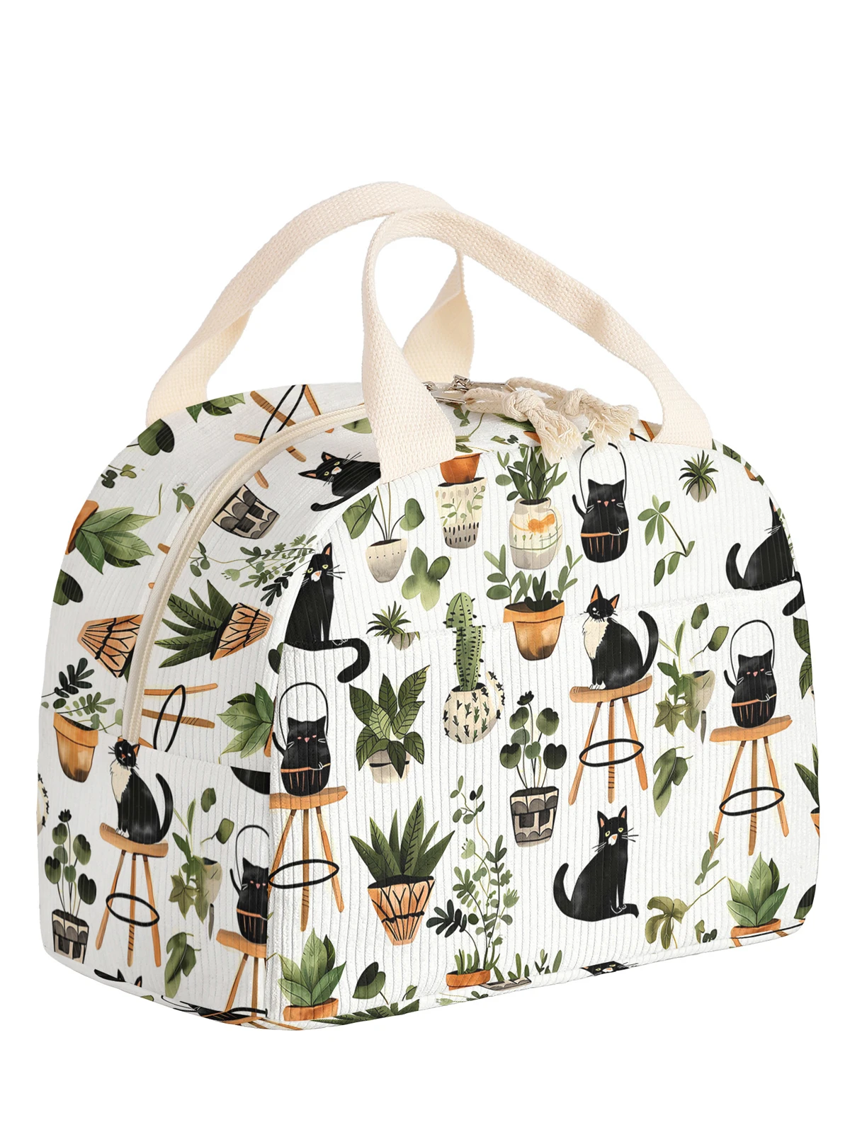 1pc- insulated lunch box bag thickened student portable lunch bag