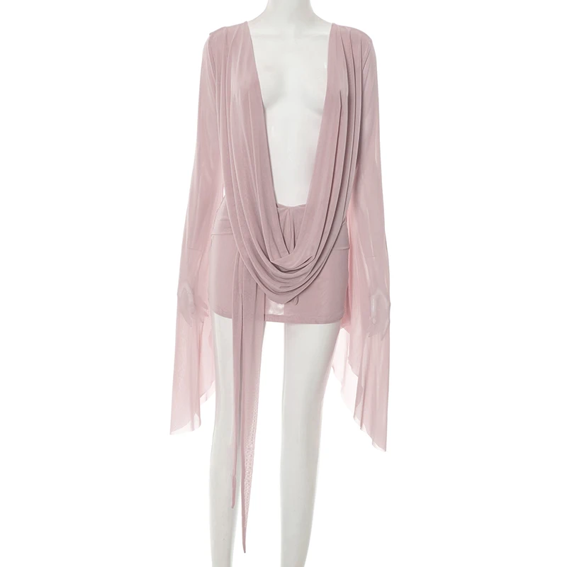 robe mini dos nu col halter vue de côté