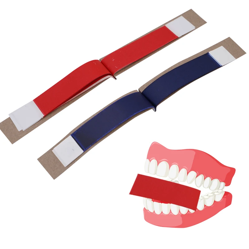 Articulating Paper Dental Orthodontic Materials Lab Check Occlusal Relationship Tools Blue Red Dentist Occlusal Strip Teeth Care