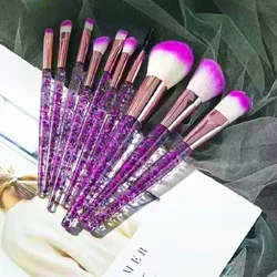 12 - Piece Premium Makeup Brush Set with Soft Synthetic Bristles for Foundation, Blush, and Eyeshadow Application (10pcs purple)
