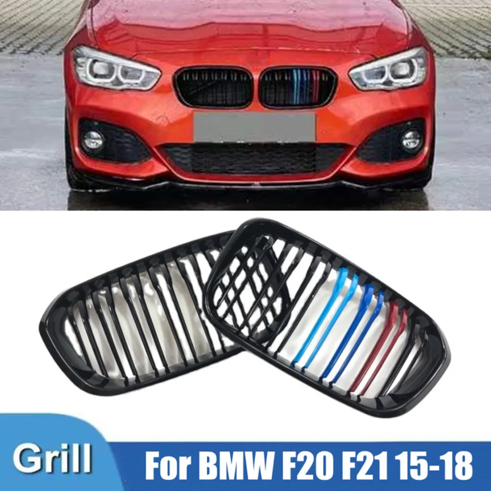 

Глянцевая решетка для автомобиля, передний бампер, решетка для BMW 1 серии F20 F21 120i 118i 125i 15-18, двойная решетка