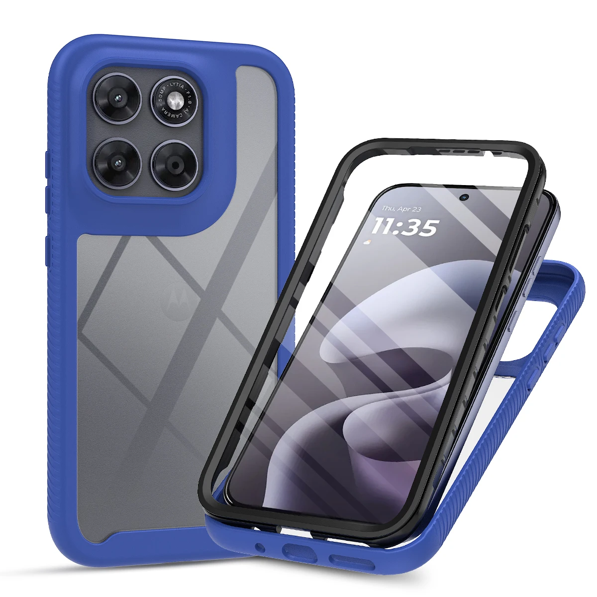 Transparent Shockproof Armor Phone Case with Full Coverage Screen Protector