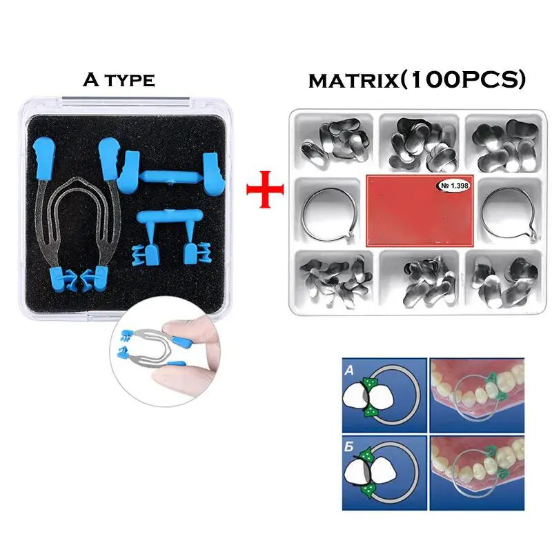 100Pcs Dental Matrix Sezionale Sagomato Metallo Clip Anelli Strumenti Dentista Strumento Di Laboratorio Autoclavabile