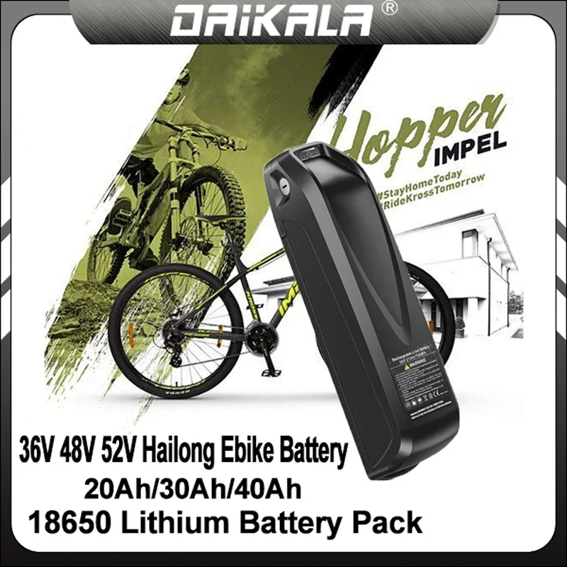 Batteria Ebike Hailong Polly36V 48V 52 V15Ah 20Ah 24Ah 25 Ah18650 21700 Batteria Bici Elettrica Per Motore 350W 500W 750W 1000W 1500W