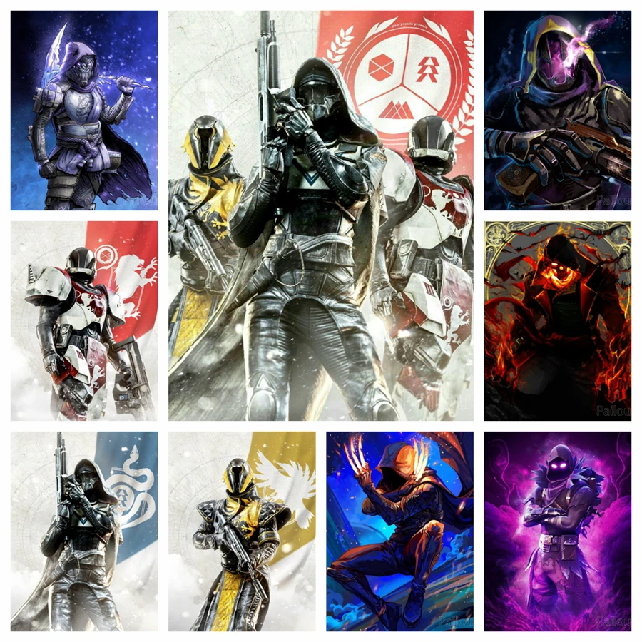 Destiny 2 videojuego Kits de pintura de diamantes 5d Diy fantasía Shooter  Hunter punto de cruz mosaico decoración del hogar regalo - AliExpress, image size:900x900