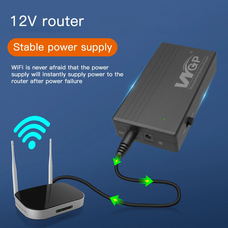 7800mAh Mini Ups Uninterruptible Power Supply 12v 2A Equipment Router Modem Optical Cat Adapter Backup Power Supply WGPble