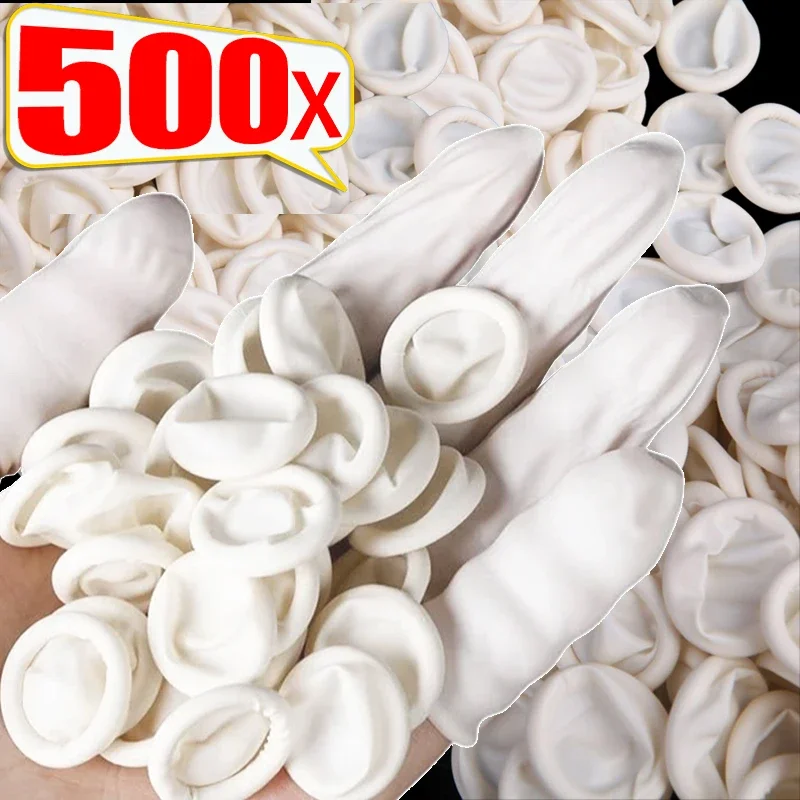 Disposable Latex Rubber Finger Cots Fingertips Protector Gloves Non-slip Anti-static Finger Sleeve Glove Tattoo Tools Thumb Caps disposable gloves disposable finger covers protective gloves antistatic gloves