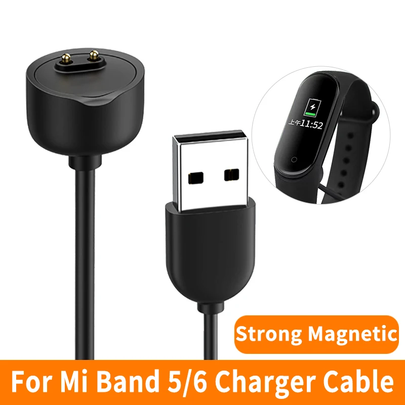 Зарядный кабель для Xiaomi MiBand 6 5 магнитный 1 м USB-провод быстрой зарядки провод