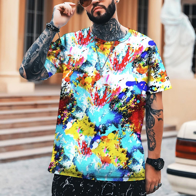 Pittura Graffiti da parete Stampa 3D da uomo T-shirt Leica in poliestere di alta qualità Comodo top di abbigliamento di marca da donna di grandi dimensioni 5